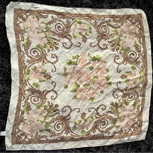 Anne de Levil Vintage Silk Floral Scarf - Paris